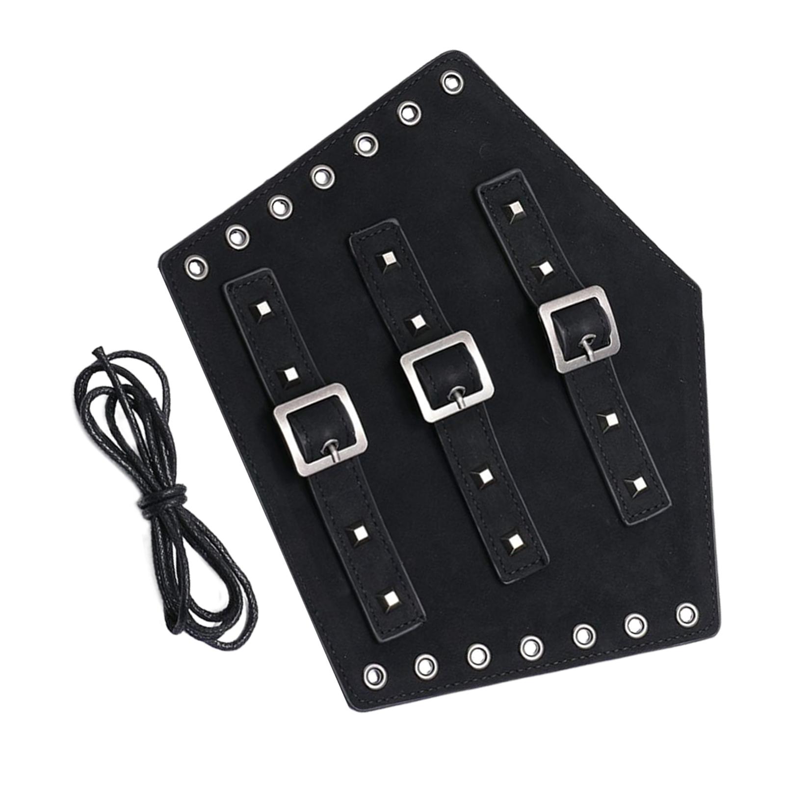 Magideal - Pu Cuero Hombres Guantelete Muñequera Brazalete, Medieval Para Hombres, Niño Gótico , Negro