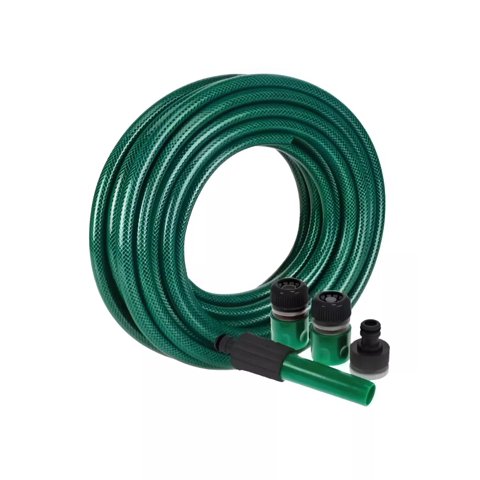 Fym - Manguera De Jardin Verde 1/2Pulg 20Mts + Acoples Y Piton
