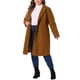 thumbnail image 2 of Abrigos largos de mujer talla grande Agnes Orinda con solapa con muescas, abrigo de invierno de doble botonadura con bolsillos 3X marrón, 2 of 6