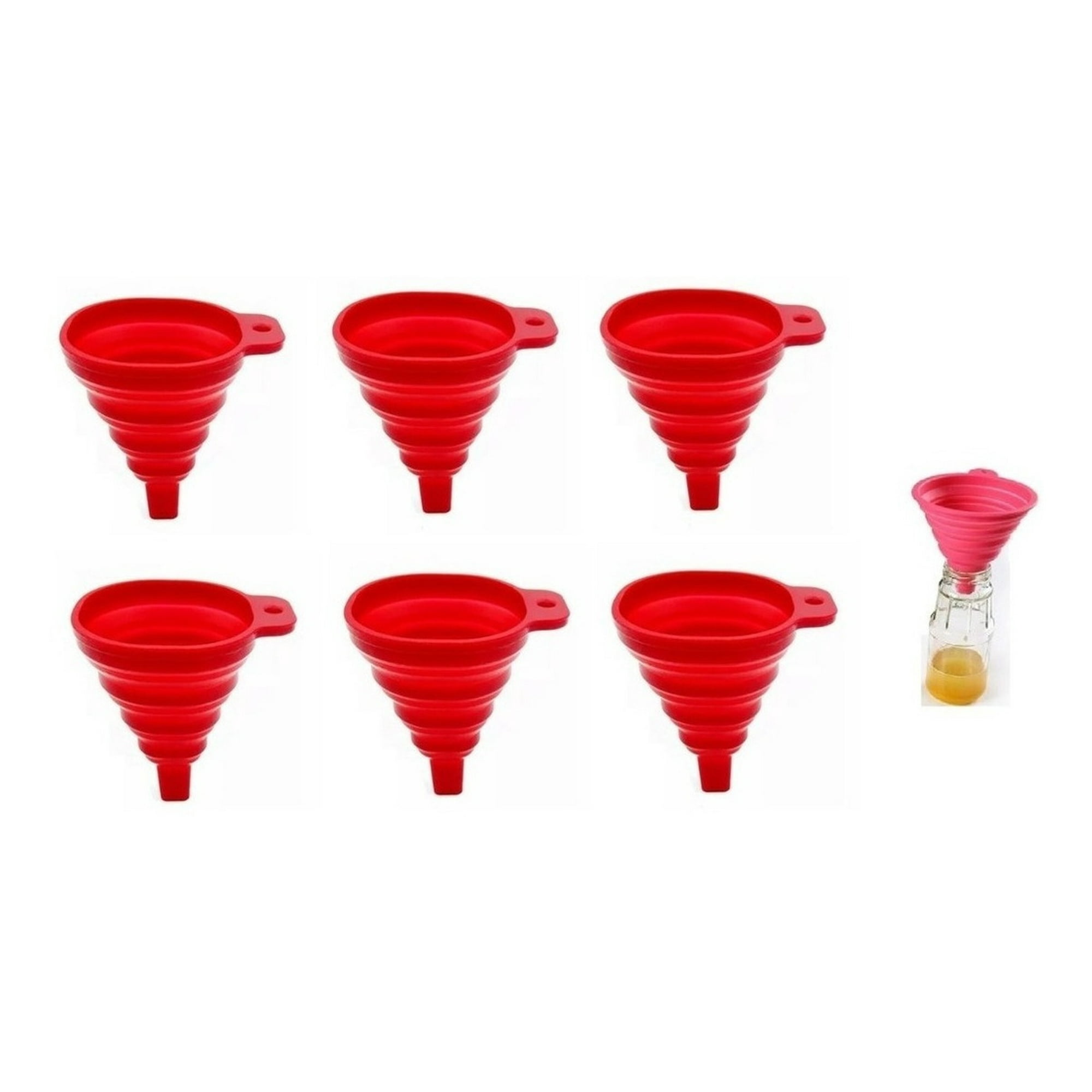 Genérico - Pack X6 Embudo Plastico Embudo De Silicona Plegable Embudo