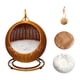 thumbnail image 4 of Cama hamaca semicerrada para mascotas, casa para mascotas, escondite transpirable, accesorios para mascotas, sofá tejido cómodo y práctico para gatos, marrón con estera fresca, 4 of 5