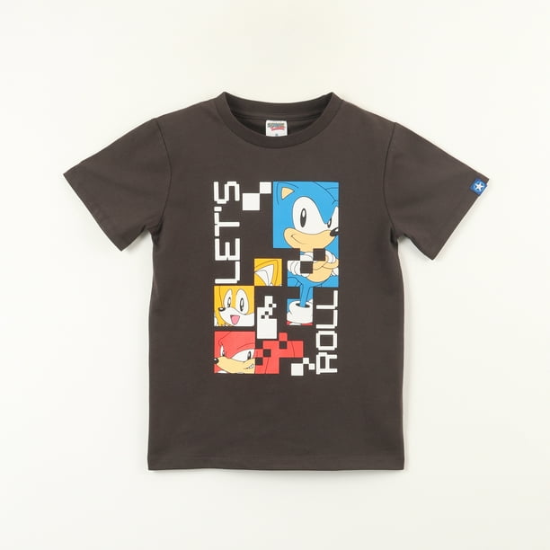Polera Manga Corta Niño Gris Lets Roll Sonic