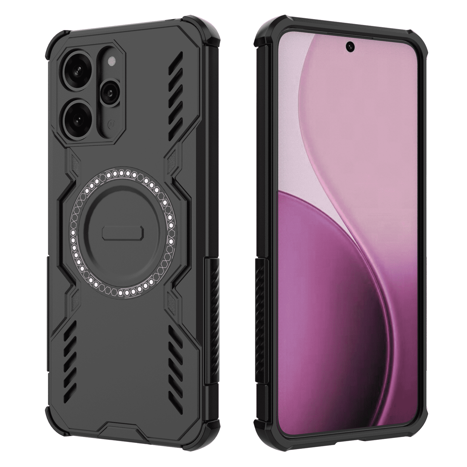 Funda Foxdock Para Xiaomi Redmi 12 4g/5g , Magnética, Resistente A Golpes, Con Soporte, Unisex, Carga Inalámbrica