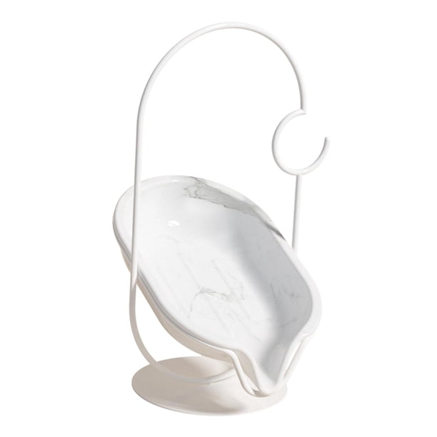 Caja De Jabón Contenedor De Moda Estante De Esponja Para Suministros Encimera Baños Blanco