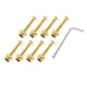 thumbnail image 1 of 8 Tornillos Para Reparación De Ruedas De Monopatín Longboard Con Llave De 1 Pulgada, Dorado, 1 of 3
