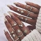 thumbnail image 3 of Juego de 64 anillos vintage para nudillos, apilables, estilo bohemio, estilo midi., 3 of 5