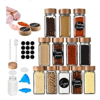 Wakeshome - 12 Frascos De Especias Con Tapa De Madera Tarros Condimentos
