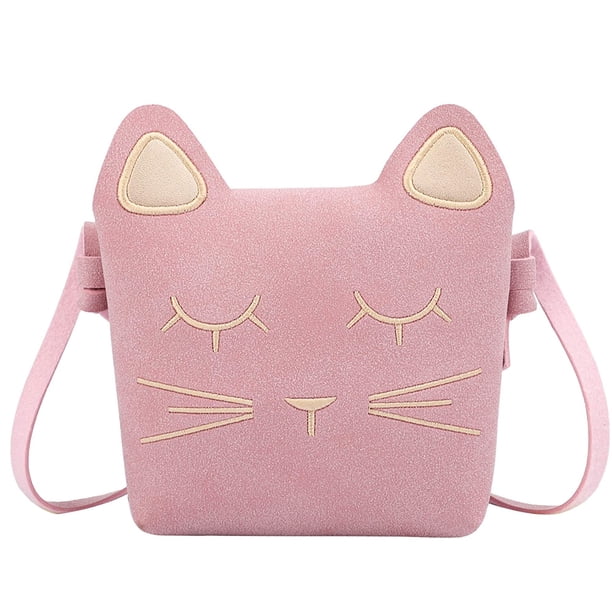 1 pieza de monedero de gato para niñas pequeñas, bolso bandolera tipo cartera