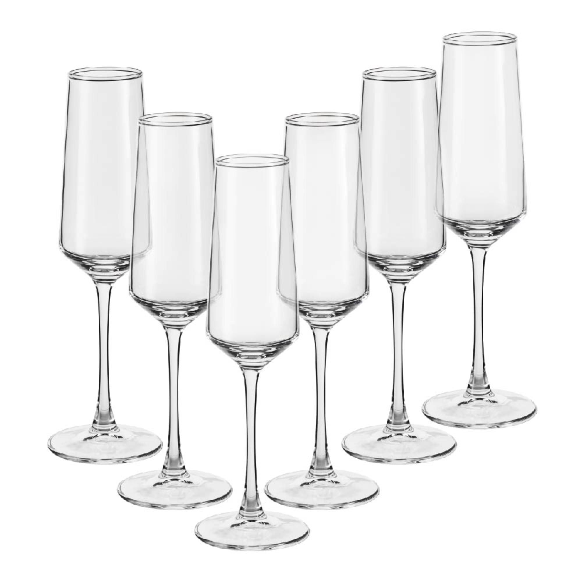 Set 6 Copa flauta vidrio 230ML transparente
