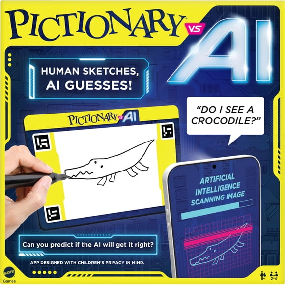 Juego de mesa Mattel Games Pictionary Vs. Familia de IA para 2-4 jugadores