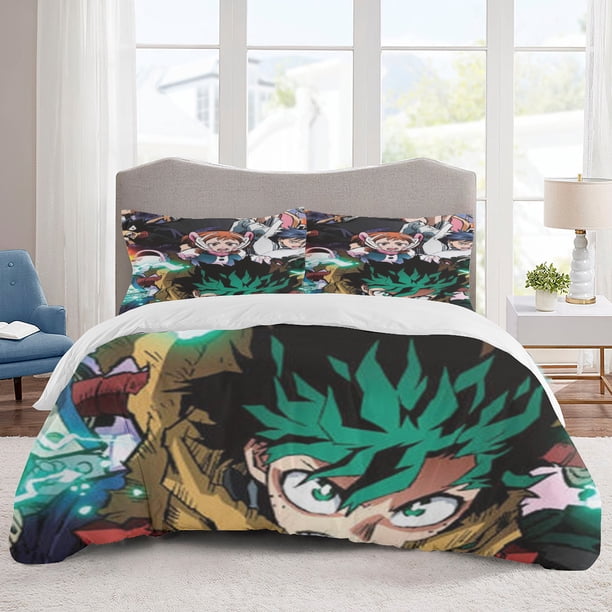 My hero academia Bedding Sets Cartoon Duvet Cover Lightweight 3 Piece Bet Sets for Kids Boys Girls