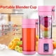 thumbnail image 2 of Mezcladora portátil para batidos y batidos, mezcladora personal para cocina, con USB recargable, 380ml con 6 cuchillas (rosa), 2 of 3
