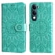 thumbnail image 1 of Funda tipo cartera FOXDOCK para Vivo Y04 , diseño girasol en relieve, cuero PU, cierre magnético, soporte y tarjetero, 1 of 5