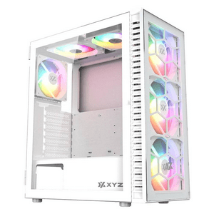 Xyz Pc Gear - Gabinete Gamer Xyz Airone 100 Glass, Vidrio Templado, 6 Ventiladores Argb, Blanco