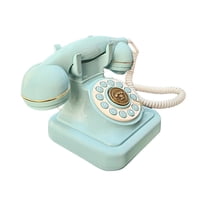 Bothyi - Teléfono Retro Con Cable Decorativo Vintage Teléfono Antiguo Para Dormitorio Estudio Decoración Del Hogar Azul