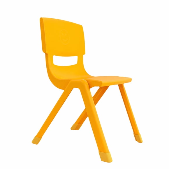 Kidscool Silla Infantil Apilable Ergonómica de Plástico Reforzado Amarillo 34x38x52 cm