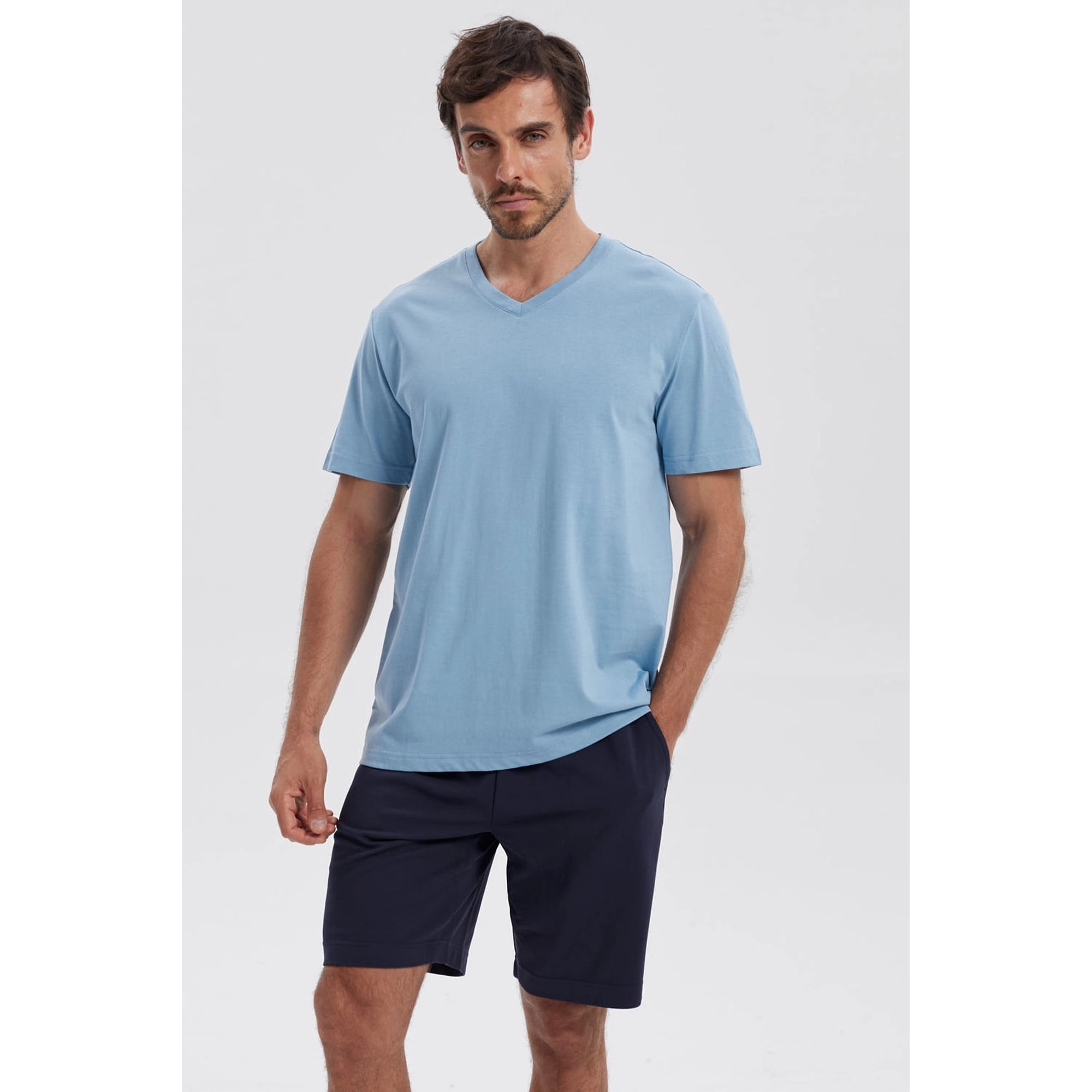 Fashionspark - Polera Hombre Básica Celeste Claro