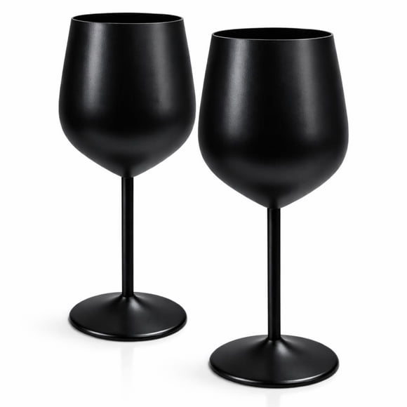 Set 2 Copas Acero Negra
