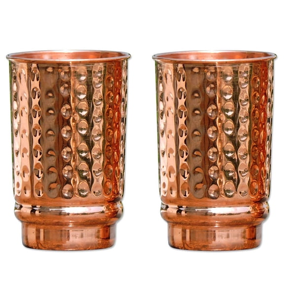 Juego De 2 Vasos De Cobre De 350 Ml Sin Revestimiento