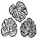 thumbnail image 4 of 3 Piezas De Hojas De Palma De Madera Para Decoración De Pared, Obra De Arte Para Pasillo, Balcón, Sala De Estar, Color Negro, 4 of 5