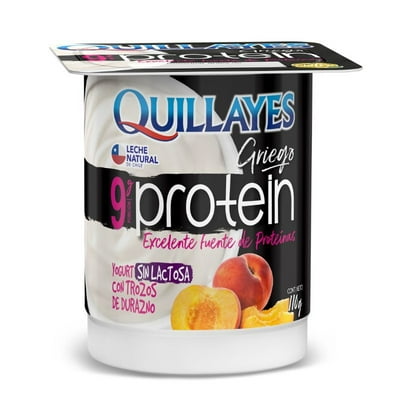 Yoghurt Griego Proteína Con Trozos Sabor Durazno 110 G Quillayes