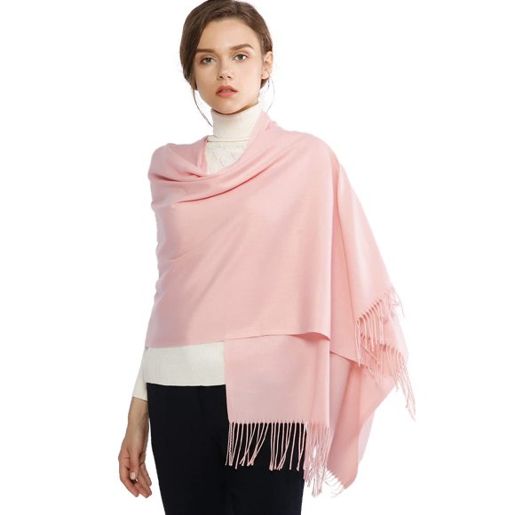 Chal RIIQIICHY 191 cm x 69 cm con Flecos Pashmina