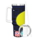 thumbnail image 3 of Pacman Vaso aislado de acero inoxidable con asa, diseño temático, regalo para familia, amigos y fans; incluye pajita y encaja en el portavasos estándar, 40 oz, 3 of 6