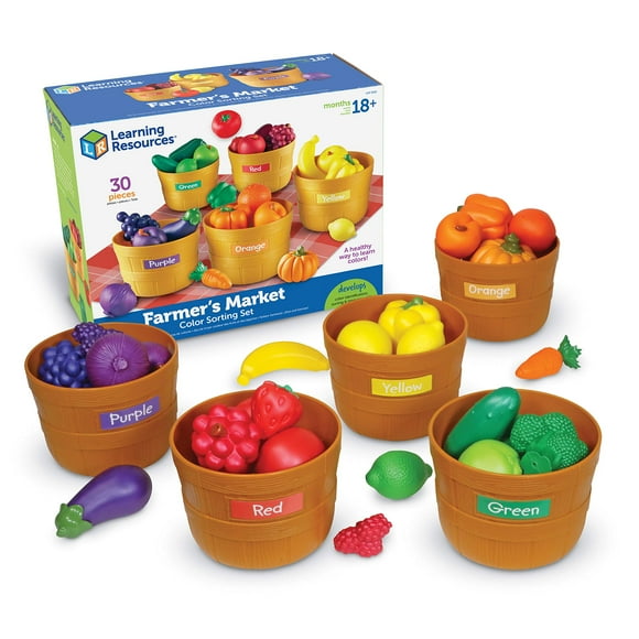 Juego de clasificación de colores de Farmer's Market de Toy Learning Resources, 30 unidades