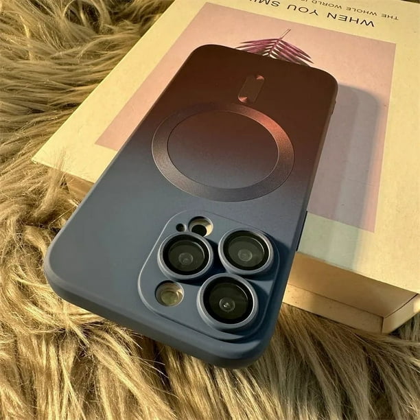 Gradient Color Magnetic Liquid Silicone Phone Case For IPhone 14ProMan/14Plus/14Pro/14/13ProMax/13Pro/13/12ProMax/12Pro/12/11ProMax/11Pro/11 Precision Hole Lens Protection Case