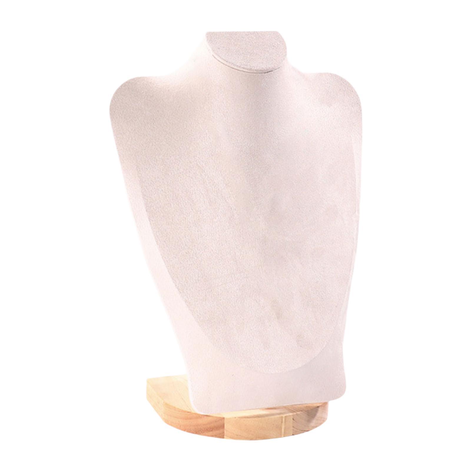 Ioensy - Busto De Exhibición De Collares Con Cadena, Soporte De Maniquí Para Mostrador De Casa, Tienda, 30 Cm, Terciopelo Beige