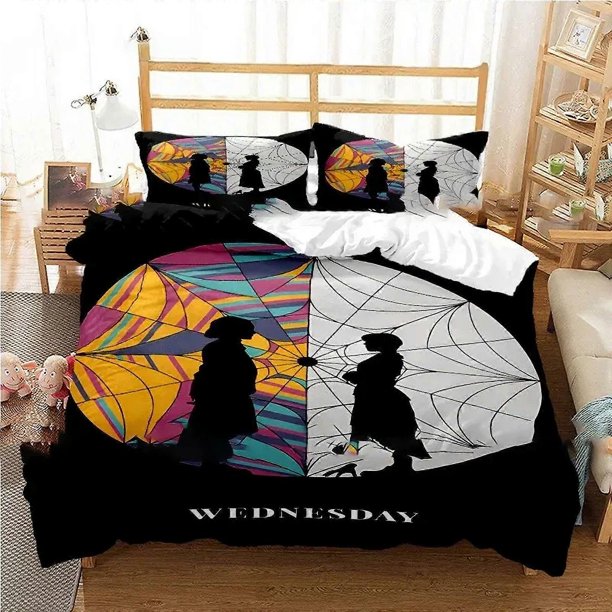 Horror TV ows Wednesday Addams Bedding Set Boys Gir Twin Queen Size Duvet Cover Pillowcase Bed Kids Adult- Lc