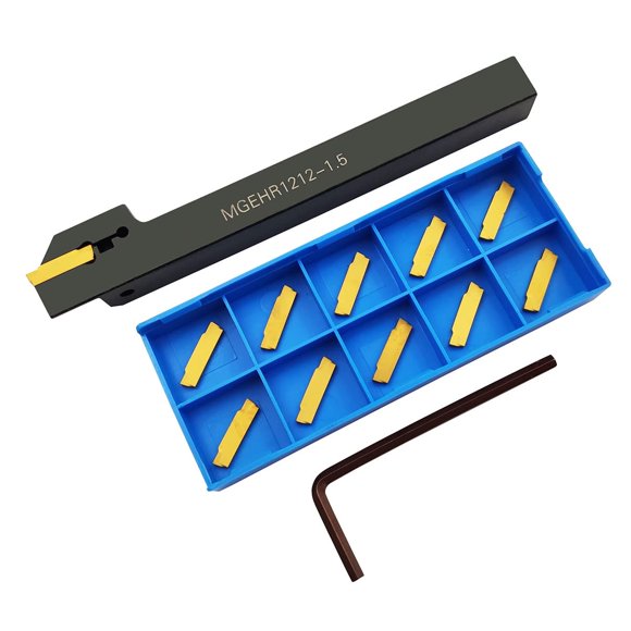 Portaherramientas de ranurado para tornos ASZLBYM MGEHR1212-1.5 con 11 insertos