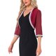 thumbnail image 4 of INSPIRE CHIC Chaqueta de Noche para Mujer con Ribete de Lentejuelas, Manga 3/4, Abierta al Frente, Corta de Chifón, Burdeos XL, 4 of 6