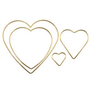 Magideal - 4 Piezas Hierro Aros Marco Colgante De Pared Oro Diy 4 Tamaños Planta Geométrica Resistente Para Enmarcar Artesanía Corona Proyectos Boda , Amor Amar