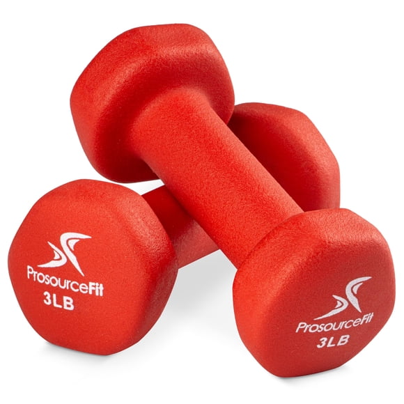 Mancuerna ProSourceFit con revestimiento de neopreno, empuñadura antideslizante de 1,4 kg/3 libras