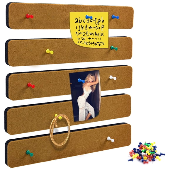Tablón de anuncios de Cork Board Henandou para oficina (marrón)