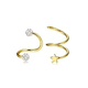 thumbnail image 2 of Piercing y aretes para oreja y cartílago, 17 piezas, color dorado, 2 of 3