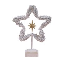 Bothyi - Mini Adorno Navideño De Mesa Con Lámpara Realista Para Regalos Estante De Escritorio Estrella