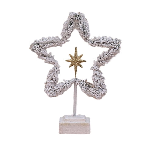 Bothyi - Mini Adorno Navideño De Mesa Con Lámpara Realista Para Regalos Estante De Escritorio Estrella