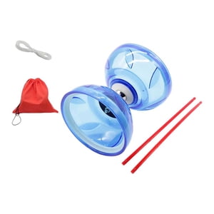 Magideal - Juego De Yoyo Chino De Juguete Diabolo, De Goma Suave, Con Triple Rodamiento, Flexible, Para Fitness, Malabarismo, Educativo, Versátil, Apto Para Principiantes, Adultos Y Niños, Azul