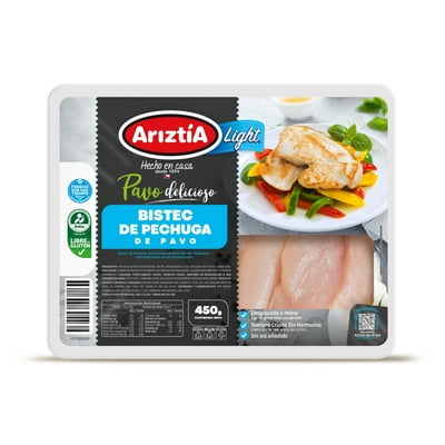 Pavo Pechuga Bistec Light Envasada 450 G Ariztia