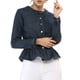 thumbnail image 1 of INSPIRE CHIC Chaquetas de Mezclilla para Mujer con Botones, Dobladillo Peplum, Mangas Largas, Chaquetas de Jean Cortas Azul M, 1 of 7