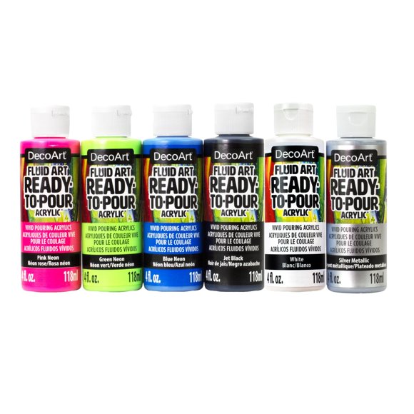Set de Pinturas DecoArt Fluid Art Neon Blast 6x118ml
