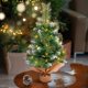 thumbnail image 4 of Árbol de Navidad Uten Miniflocado en forma de nieve, 60 cm, con base, 4 of 7