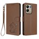 thumbnail image 1 of Xiaomi Redmi 17 4G/5G Funda Billetera con Estampado de Gato, Marrón, 1 of 6