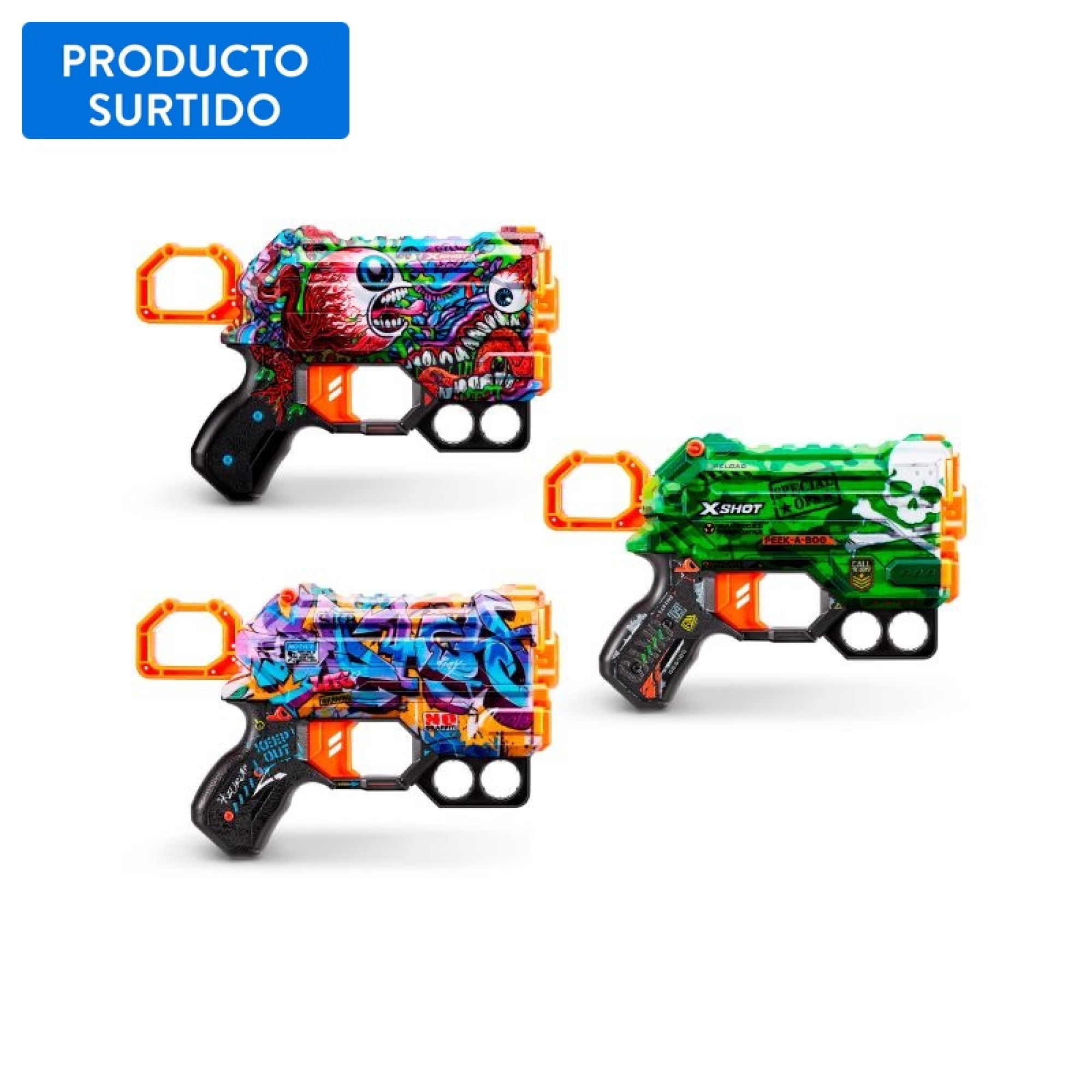 Lanzadores Lanza Dardos Menace Skins 8 Dardos X-shot