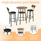 thumbnail image 3 of 3 Pieces Round Bar Table and Chairs Set, Small Dining Table for 2 with 2-Tier Storage & 2 PU Upholstered Bar Stools for Kitchen, Dining Room, Living Room, Bar, Cafe, Small Space Corner, Rustic Brown, 3 of 3