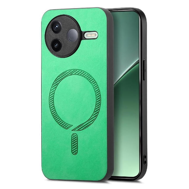 Magnetic Slim Case for Xiaomi Redmi K80 with Camera Guard & Anti-Scratch Back Green