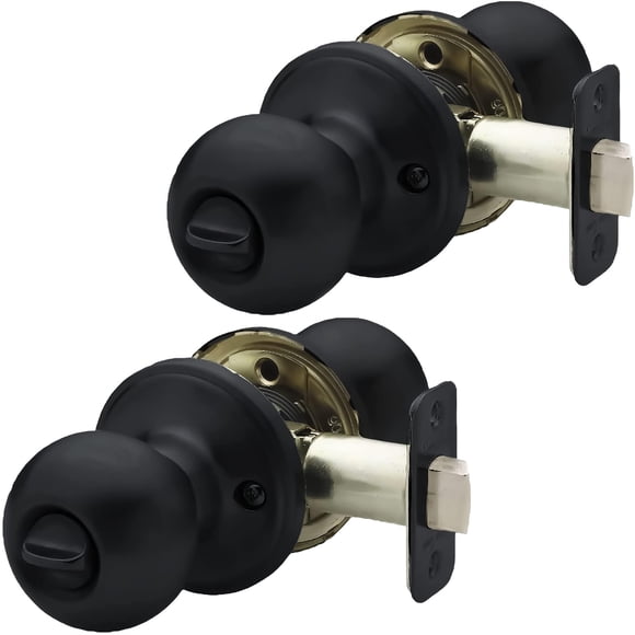 Pomo para puerta Copper Creek Privacy Interior, negro mate (paquete de 2)