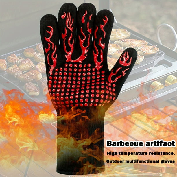 1pc Oven Gloves 932 °F Heat Resistant Gloves, Cut Resistant Oven Gloves, Non-Slip Silicone BBQ Gloves, Kitchen Safe Cooking Gloves, Oven Gloves, BBQ, Grill, Oven Gloves, Outdoor Camping Picnic, Cookwa